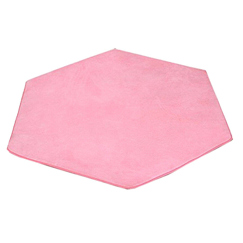 Plush Kids Tent Carpet Rug Play Mat Bedroom Cushion Blanket -Hexagonal Pink