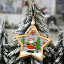 Wooden Star Pendant Xmas Tree LED Fairy Light Ornaments (Christmas Moose) A