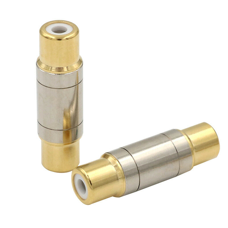 2x RCA Female Coupler Adapter Socket Connector Phono Copper Plug  JR