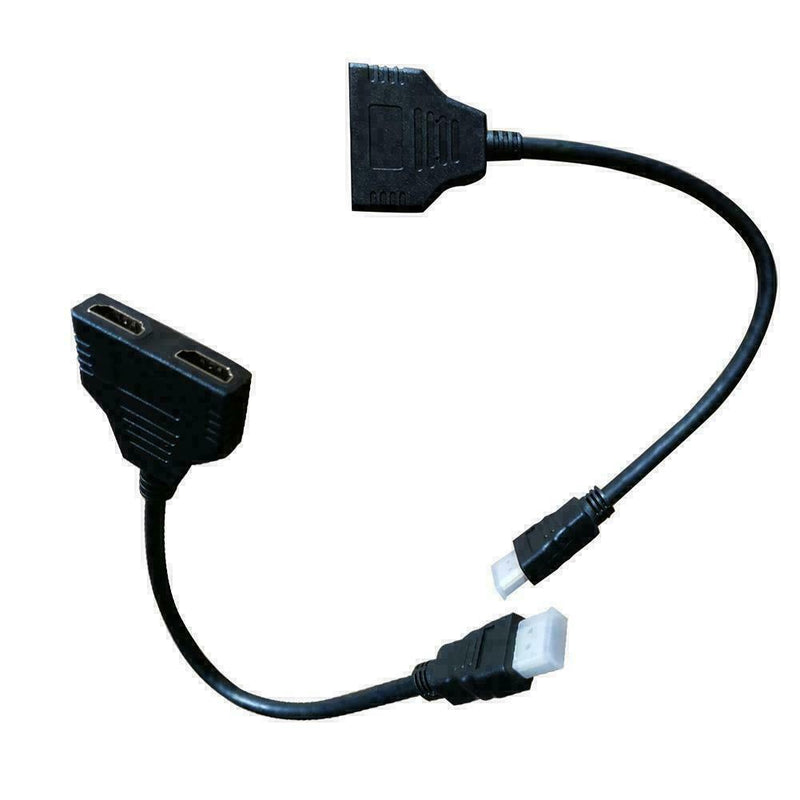 HDMI Splitter Cable Converter 1 Input 2 Output M to Play F Black Game TV Fo G5J7