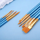 10Pcs Nylon Hair Watercolor Paiting Brush Pen Drawing Artist Paint Point Tip Set