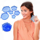 6pcs/set Kitchen Reusable Silicone Food Storage Wrap Microwave Bowl Seal Co