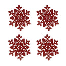 4 Pcs Xmas Snowflake Shaped Coasters Table Top Decoration