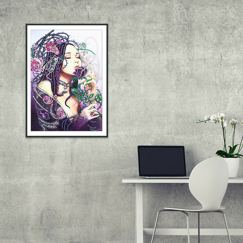5D DIY Special Shaped Diamond Painting Girl Cross Stitch Mosaic Craft Kit