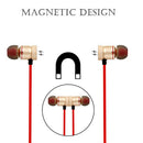 Golden Metal Magnetic Bluetooth 4.1 Headset Mobile Phone Wired Control Earphone