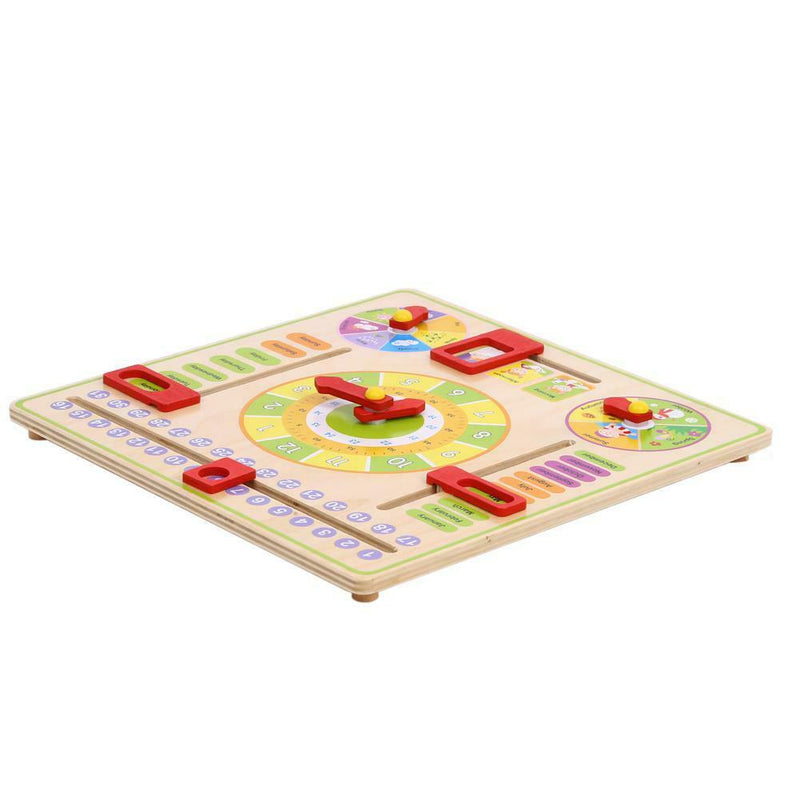 Cognitive Calendar Clock Multifunction Siding Early Education Toys