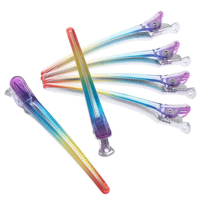 6Pcs Hair Clip Hairdressing Clamps Claw Hair Section Clips Grip Cutting BarS Ew