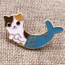 Lovely Cat Fish Mermaid Collar Pins Badge Corsage Cartoon Brooch Jewelry Gift