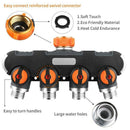 4 Way Hose Splitter,Garden Hose Splitter,Easy to Open Hose Connector 4 Way