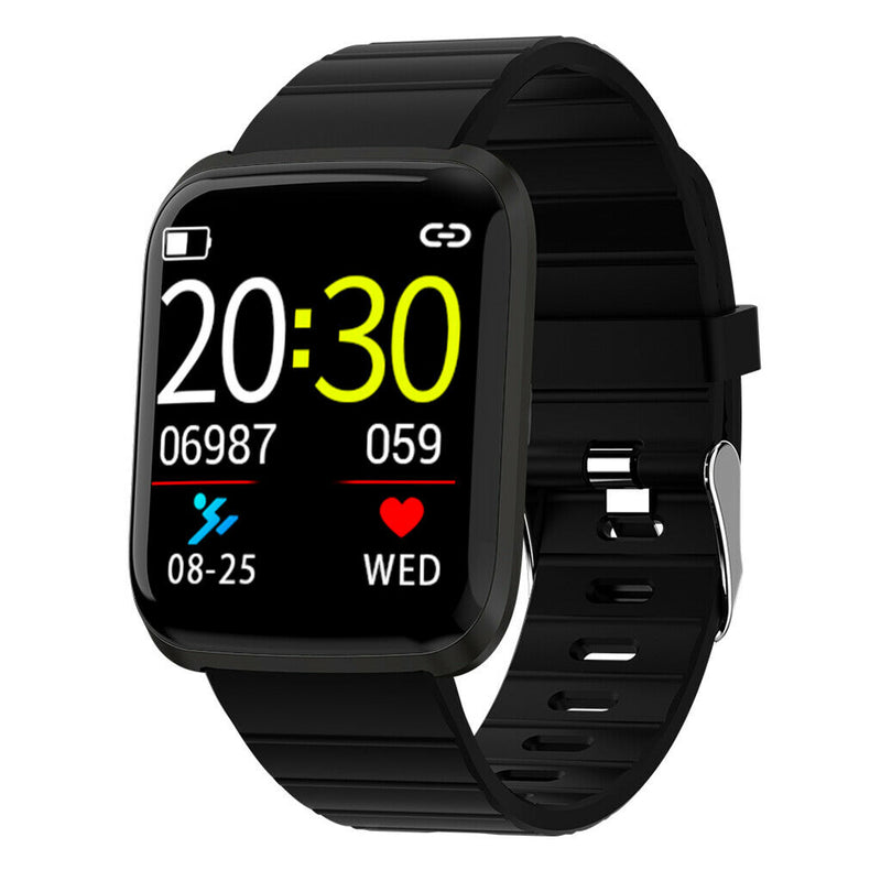 1.3inch Screen Smart Watch Blood Pressure Waterproof Fitness Tracker Black