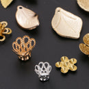 13pcs Leaves Charms Pendants Beads Caps Findings for DIY Bridal Hair Jewelry