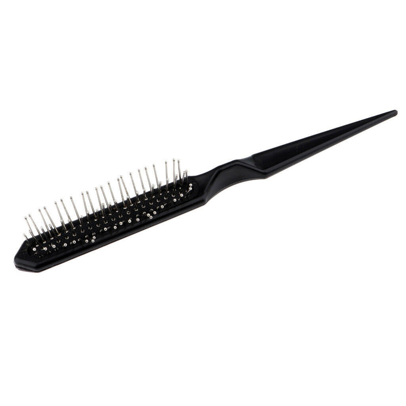 Air Cushion Hair Brush with Plastic Handle & Steel Teeth Rat Tail Detangling
