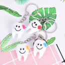2x Simulation tooth pendant keychain small promotional gifts Dental Hospitals F9