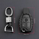 2 Sets Car Key Case Cover Fob Holder Carbon Fiber Smart For Mercedes-Benz