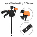 Plastic F Clamps Set 4-Piece, 100mm 4 inch Bar F Clamps Clip Grip Quick Rat