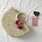 Summer Handmade Bags Women Pompon Beach Weaving Ladies Straw Bag Wrapped Be U5L7