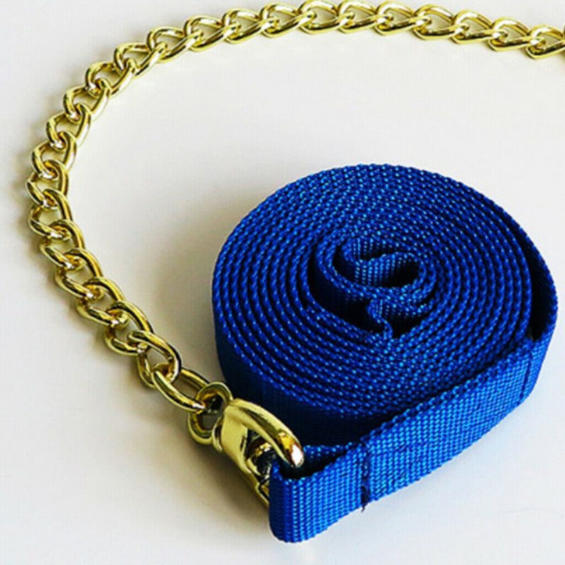 Copper Equestrian Horse Lead Rope Webbing Pony Rein Halter Grip Chain Blue 0.5m
