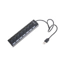 1PC 7-Port usb hub usb 2.0 multi charger hub splitter with on/off switch  ME