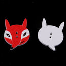 Pack of 50 Cartoon Lowrie Wooden Buttons 2 Holes Sewing Scrapbooking DIY Crafts