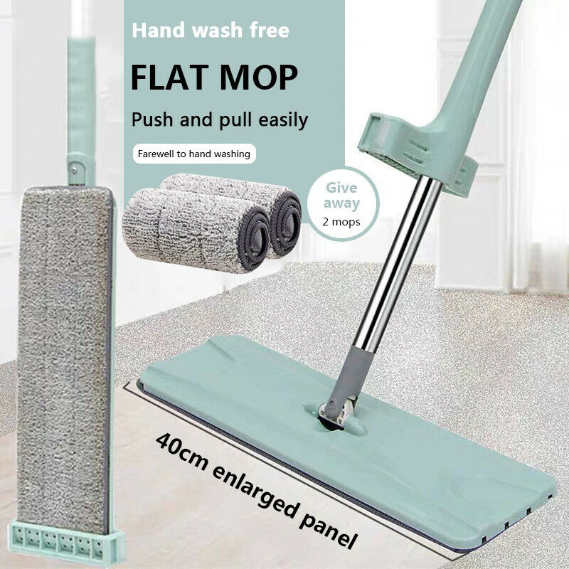 Dry Wet Flat Floor Mop Washable Microfiber Cleaning Pads Home Floor Clean Kn