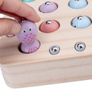 Baby Wooden Toys Digit Magnetic Games Fishing Toys Game Catch Worm Educatio