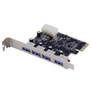 USB 3.0 PCIe Card, 4 Port USB3.0 to PCI Express Card Expansion Card USB Hub