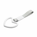Tsurikawa JDM Ring Heart Train Bus Auto Car Strap Charm White Hand D W2H9