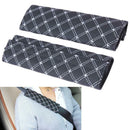 2pcs Car Seat Belt Cover Shoulder Pads Covers Cushion Set(Black White)
