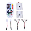 2pcs 16 Colors RGB LED Panel Car Interior Dome Light with Remote Control