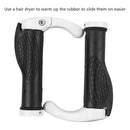 1Pair Ergonomic Rubber Bicycle Handlebar Grips w/ Aluminum Bar Ends (Ivory)