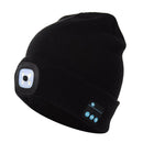 2pcs Music Hat avec Hands-free LED Light Rechargeable ,Beanie-Bluetooth Hat for