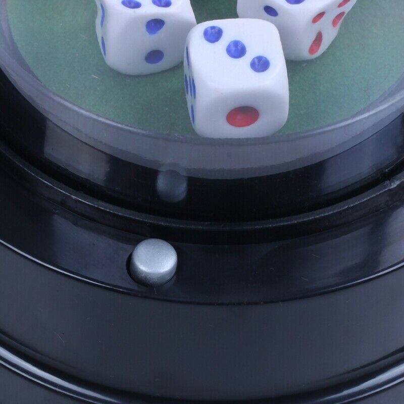 Automatic Dice Roller Cup Battery Powered Pub Bar Party Game Play With 5 Di J9N6