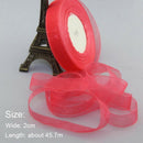 2 Rolls 20mm Organza Polyester Ribbon Woven Edge Home Party Wedding Decoration