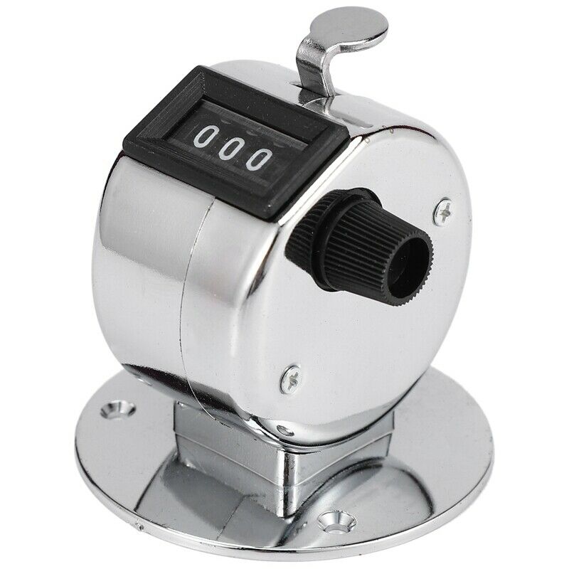 5X(Round Base 4 Digit Manual Hand Tally Mechanical Palm Click Counter K9Y8)