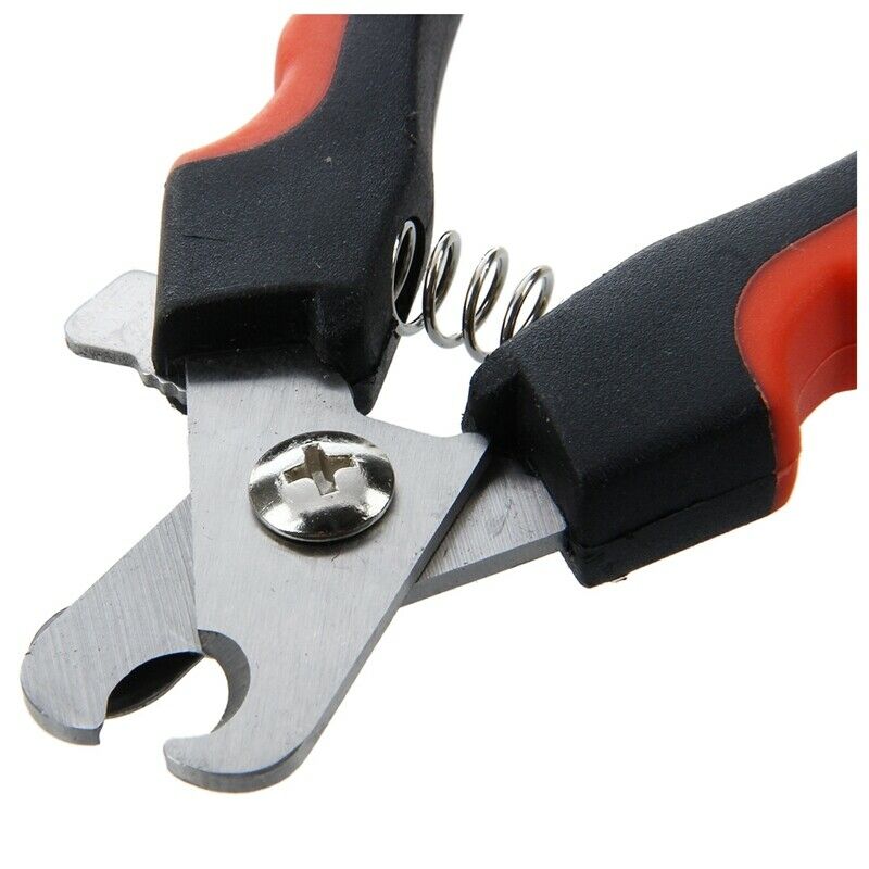 5X(Stainless steel nail clipper file for pet dogs red black small size  V1I5)