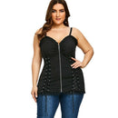 Bodycon Plus Size Women Tops Summer Backless Sexy Ladies Vest T-shirt Lace