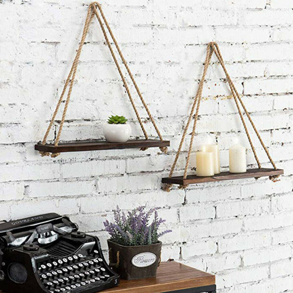 6pcs Decorative Hanging Wall Mounted Shelves Garden Hanging Shelves Decor