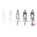 Fashion Ruler Fashion Line Drawing Human Dynamic Template for Cloth Renderin Nw
