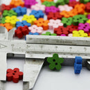 100pcs Colors Floral Shape 2 Holes Wooden Sewing Buttons Fasteners DIY Craft