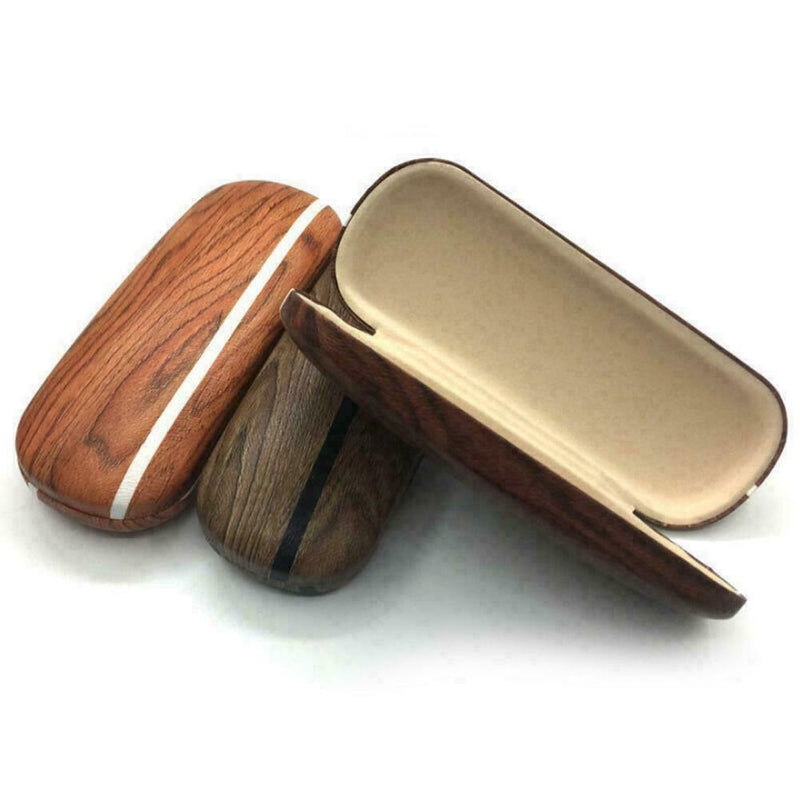 Hard Wooden Grain Spectacle Box Reading Glasses Sunglasses Storage Case T0F4