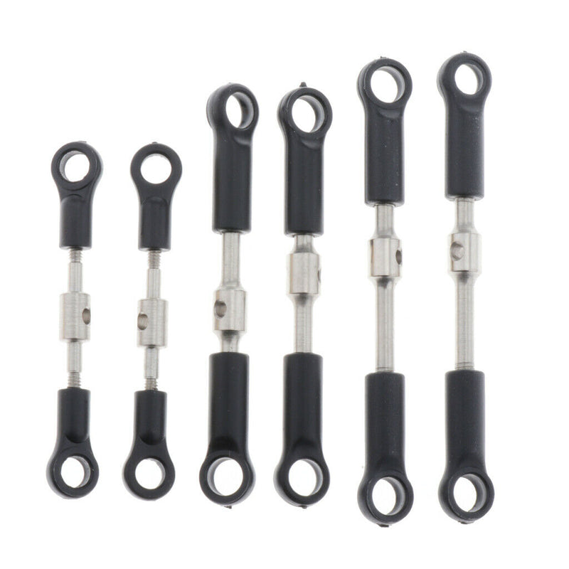 6 Pieces Metal Steering Linkage Pull Rods for Wltoys 144001 1/14 RC Buggy