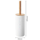 Bamboo Floor-Standing Toilet Brush Set with Base Bathroom Toilet Brush Hold
