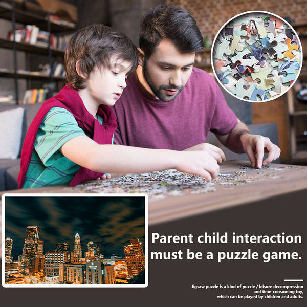 1000 Pieces Lighting City Paper Jigsaw Puzzles Assembling Picture 75 X 50cm