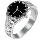 European And American Creative Watch Shaped Ring Fashion Women Mens Dial Qu G8G6