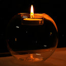 4pcs Glass Globe Ball Shape Candle Holder Glass Terrariums Indoor Desktop Decor