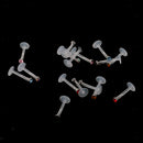 16 Pieces Acrylic Transparent Ring Bar Lip Tongue Crystal Body Piercing 18G