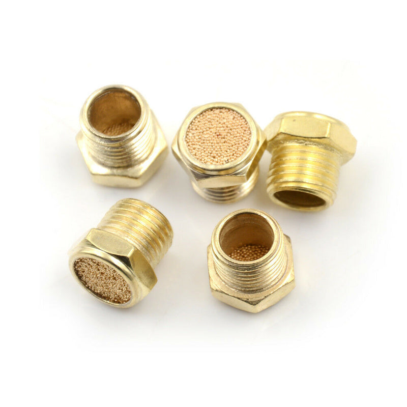 5PCS Pneumatic Air Breather Vent Silencer Muffler Threaded NPT 1/4" SE