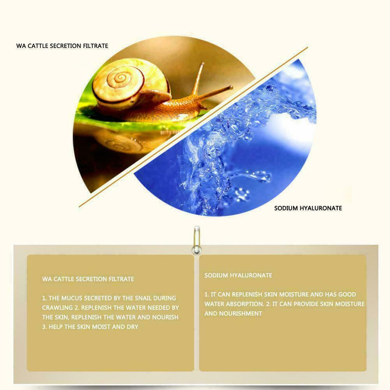 Snail Extract Serum Face Hyaluronic Acid Collagen Face Whitening V2L7