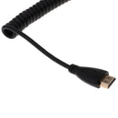 Coiled Stretch Spring HDMI Male to Left Angle HDMI Male M/M HD Cable