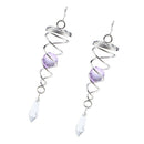 2 Pieces Metal Crystal Spiral  Wind Spinner for Indoor Outdoor Purple